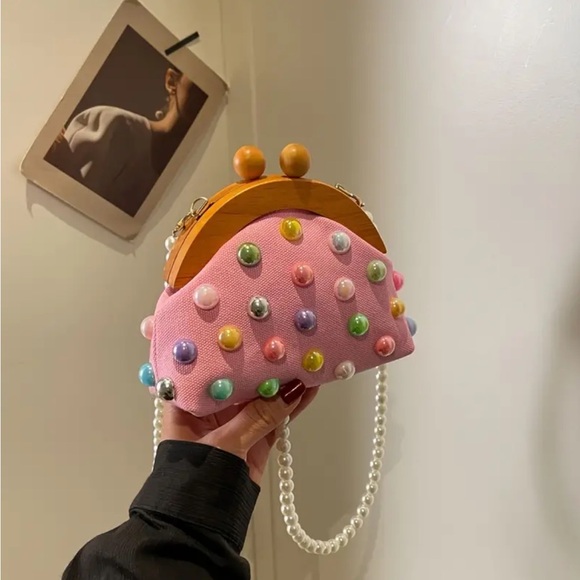 🎉 Host Pick 🎉 Pink Colorful Stud Mini Crossbody Bag - Picture 2 of 4